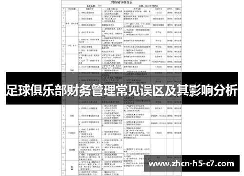 足球俱乐部财务管理常见误区及其影响分析 足球俱乐部财务管理常见误区及其影响分析